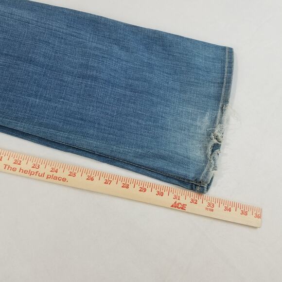 HUDSON Jeans Womens 30 Blue Flare Stretch Y2K Low Rise Made in USA W170DHA - Picture 11 of 12